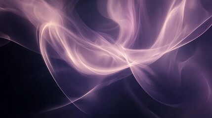 Abstract Purple Light Waves Flowing Dark Background