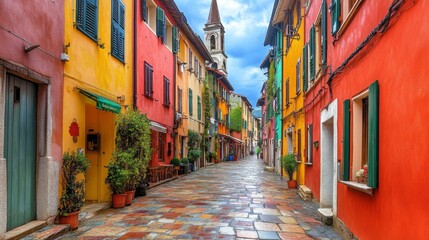 Fototapeta premium Colorful City Streets with Natural Lighting