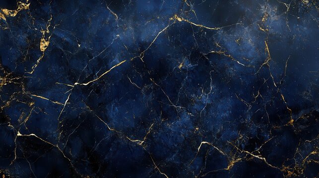 luxurious abstract dark blue marble texture adorned with gold splashes, creating an opulent background that exudes sophistication and richness, perfect for high-end design projects