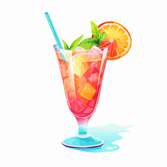 Nighttime Cocktail Drink Vector Art for Designs - Isolated Illustration