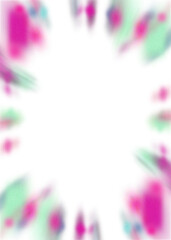 An abstract transparent iridescent color blur burst design element.