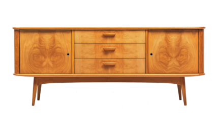 Mid century sideboard isolated on white background