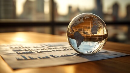 Global Business Strategy: Crystal Globe on Financial Charts