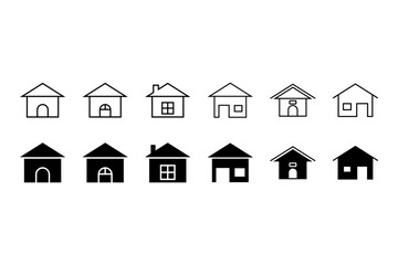 Web home icon for apps and websites. Collection home icons. House symbol