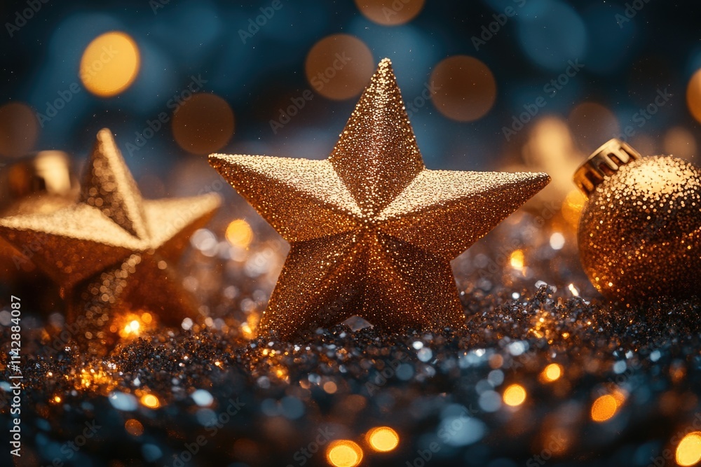 Poster a close-up view of a single star placed on a table, suitable for various designs and concepts