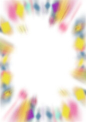 An abstract transparent iridescent color blur burst design element.