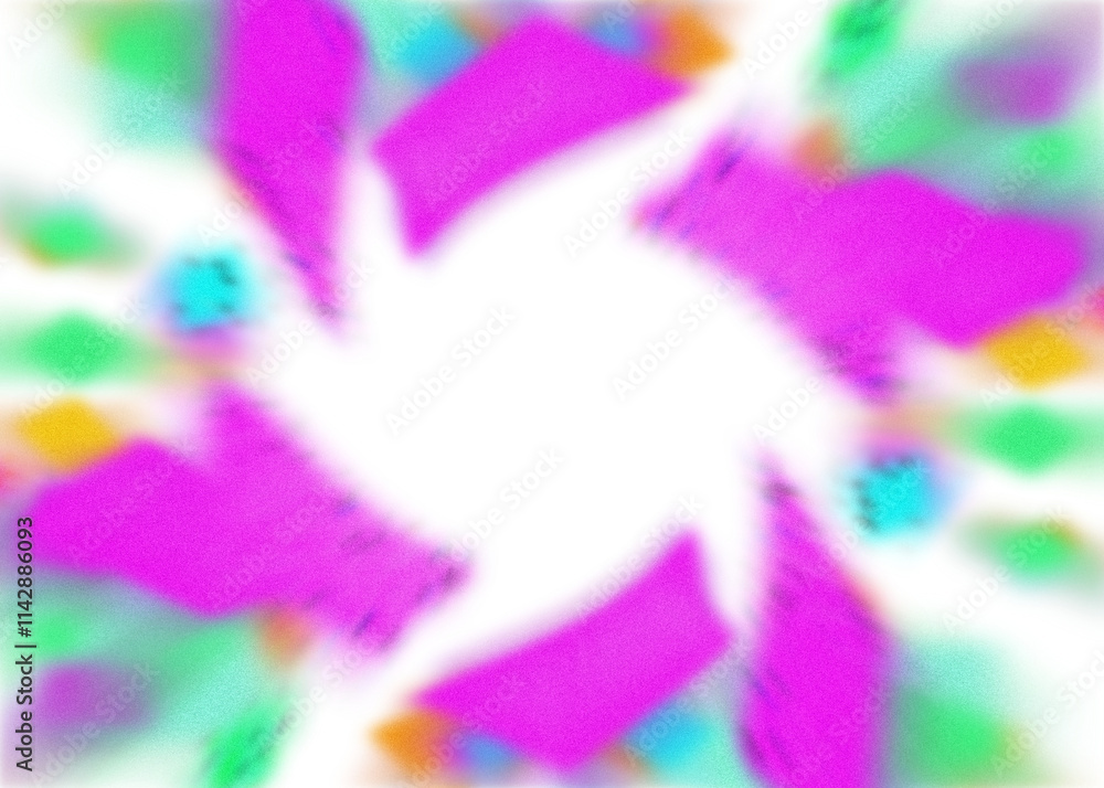 Wall mural an abstract transparent iridescent color blur burst design element.