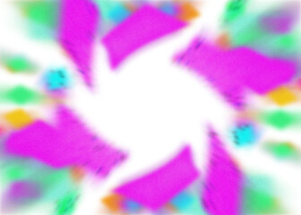 An abstract transparent iridescent color blur burst design element.