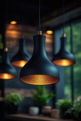 Obraz premium A collection of lights suspended from the ceiling