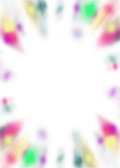 An abstract transparent iridescent color blur burst design element.