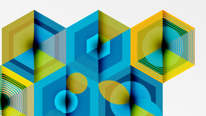 Fototapeta premium Creative hexagons geometric shapes design