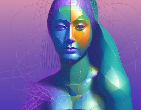 Modern art looking portrait images and a few house views on the land. Created with artificial intelligence.