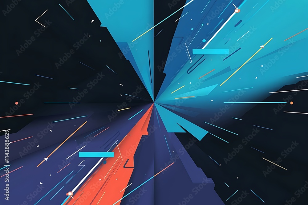 Poster set illustration vector of abstract background in blue gradient color good to use for banner social 