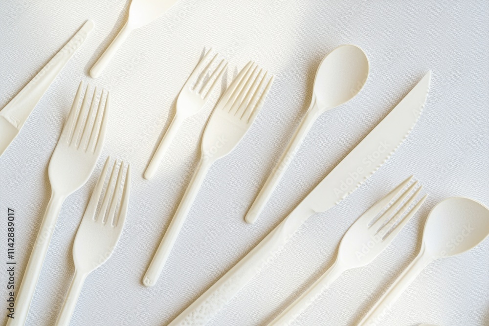 Aufkleber a collection of utensils arranged neatly on a table surface