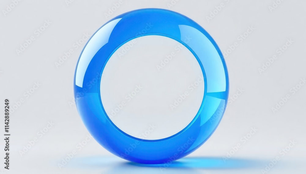 Poster abstract blue glass sphere. modern design element with smooth gradient. elegant orb shape. shiny, tr