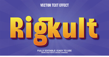 Obraz premium Vector 3D Editable Text Effect