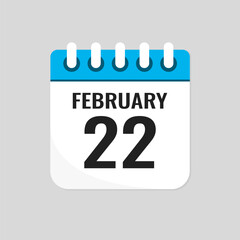 Icon page calendar day - 22 February
