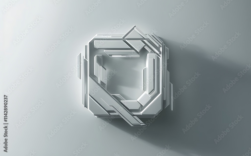 Poster Abstract white geometric square minimal background soft and clean banner futuristic technology concept vector