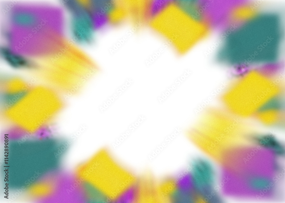 Wall mural an abstract transparent iridescent color blur burst design element.