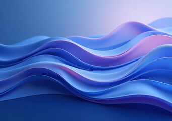 Fototapeta premium wavy blue purple lines create elegant abstract background soothing visual effect