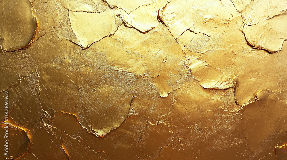Poster the surface is covered with a golden texture. it looks like a thick layer of paint or plaster with a
