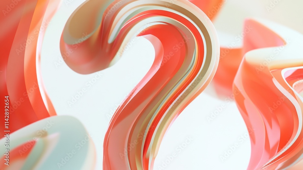 Poster close-up shot of a swirling, red and white textured object