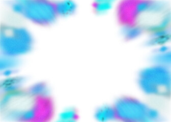 An abstract transparent iridescent color blur burst design element.