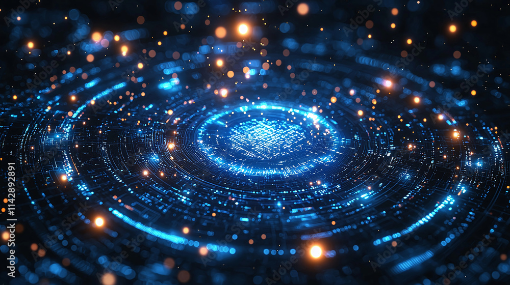 Aufkleber an abstract scene resembling outer space or a galaxy. it is filled with many bright dots and particl