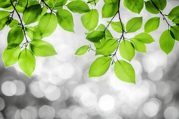 A leafy branch with a few leaves on it