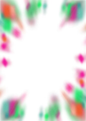 An abstract transparent iridescent color blur burst design element.