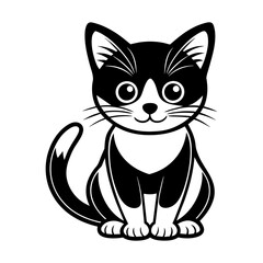 A cat cartoon silhouette