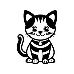 A cat cartoon silhouette