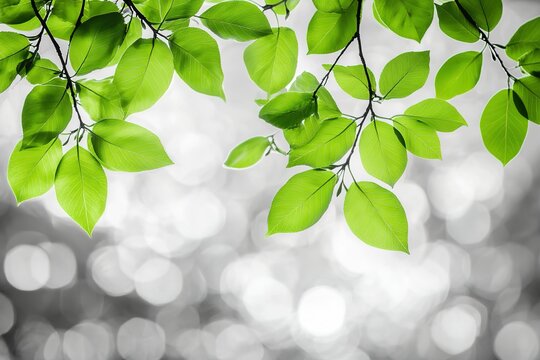 A leafy branch with a few leaves on it