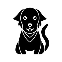 Black dog with a white background