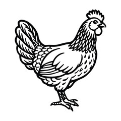 Modern Hen Icon Stylish Vector Illustration Design.
