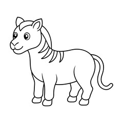 Line art of animal coloring page for kids 