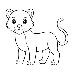 Line art of animal coloring page for kids 