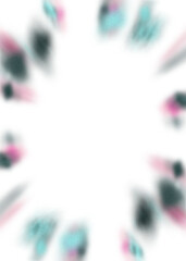 An abstract transparent iridescent color blur burst design element.