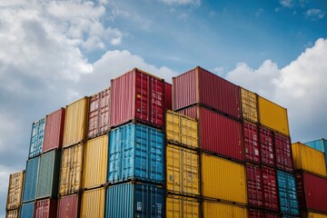 A photo of various containers stacked high