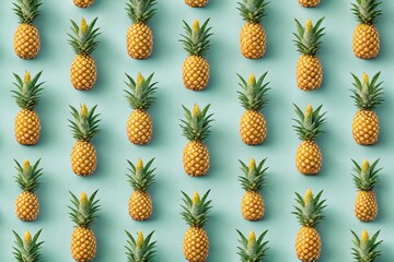 Seamless Pineapple Pattern, Minimalist Tropical Fruit Background, Summer Design, Repeat Texture,  Pineapple Wallpaper, Geometric Pineapple Print