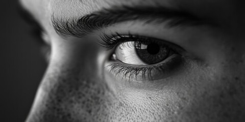 A detailed shot of an individual's eye, suitable for medical or educational purposes