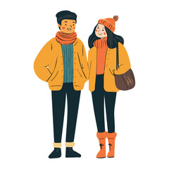 Cute Couple with Minimalist Style Vector Illustration | Simple and Elegant Fashion Artwork for Logos & Digital Designs  
