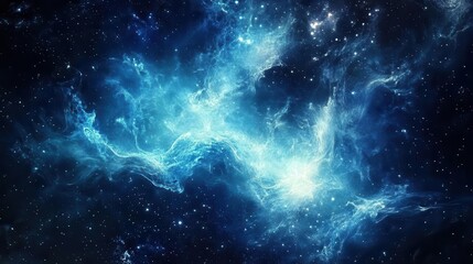 mystical blue dragon intertwined with celestial elements, radiating a sense of cosmic energy amidst a starry sky, evoking feelings of fantasy and wonder