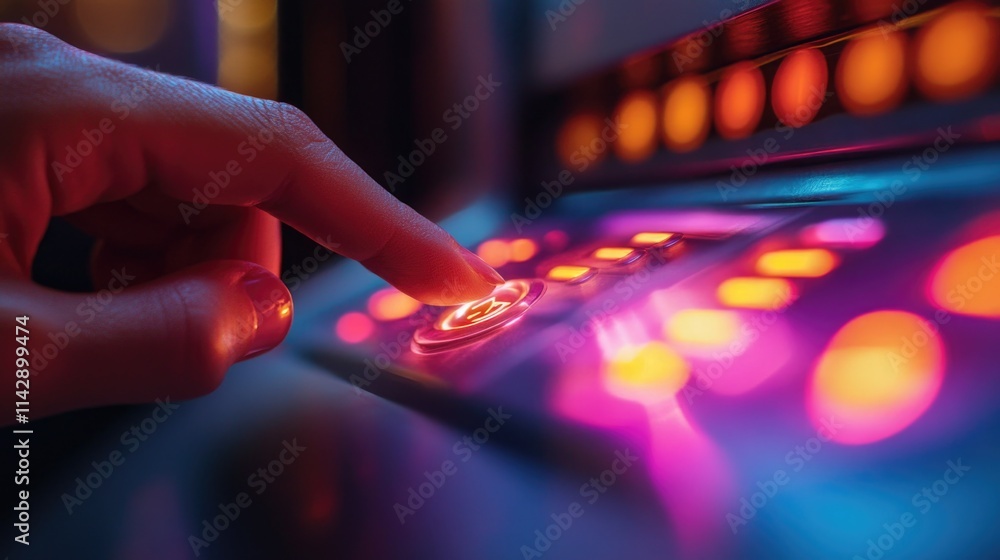 Aufkleber Close-up shot of a person's hand pressing a button on a computer keyboard