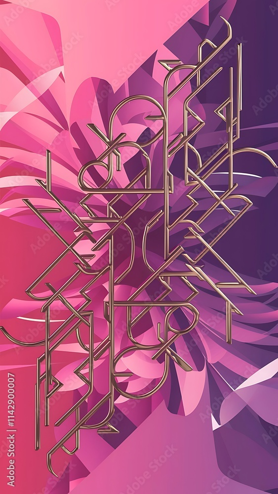 Aufkleber pink and purple gradient background with abstract geometric pattern creative solution for invitation
