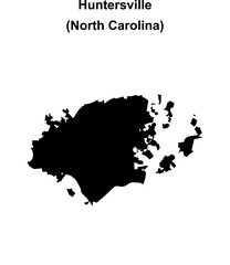 Huntersville (North Carolina) blank outline map