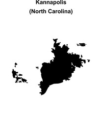 Kannapolis (North Carolina) blank outline map