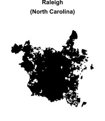Obraz premium Raleigh (North Carolina) blank outline map