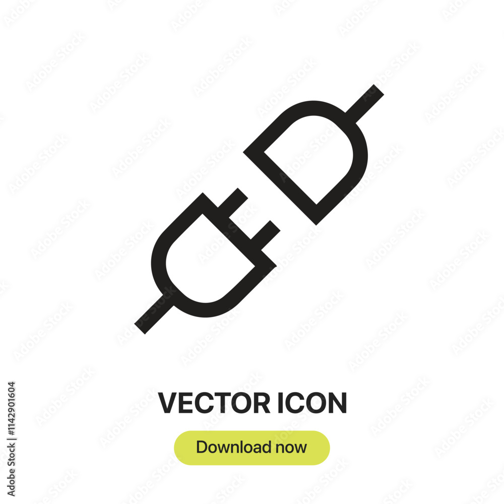 Poster plug icon vector. linear-style sign for mobile concept and web design. plug symbol illustration. pix