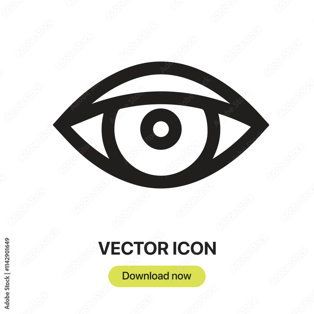 Poster eye icon vector. linear-style sign for mobile concept and web design. eye symbol illustration. pixel